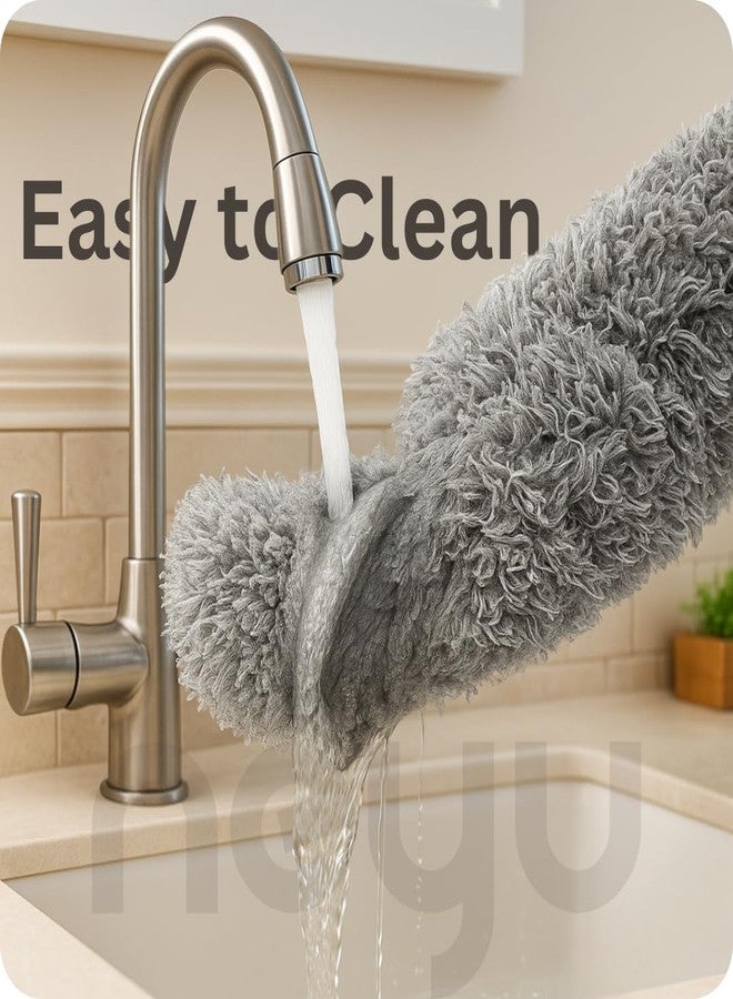 NEYU Fan Cleaner Brush Long Handle for Ceiling & Wall | Microfiber Duster Stick for Dust Cleaning | Extendable Feather Broom Mop | Spider Web Net Jaale Remover Jhul Jharu for Home Roof Dusting - Image 5